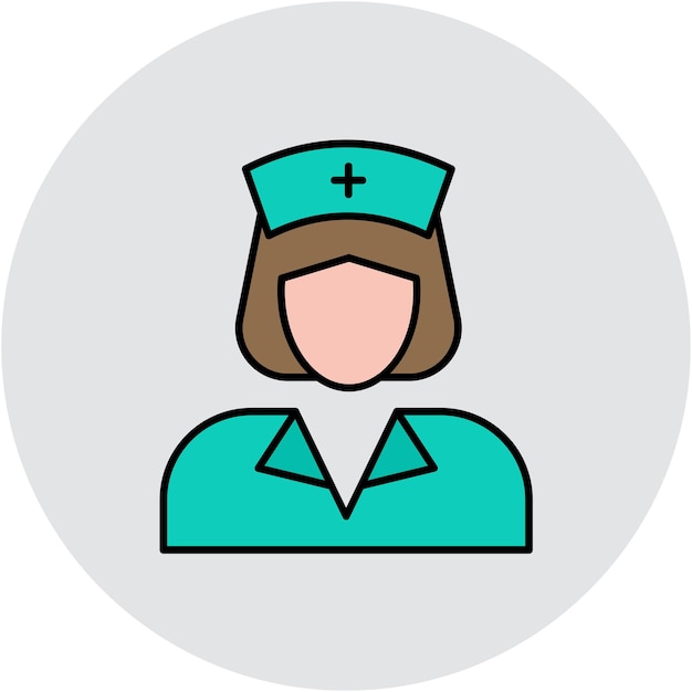 Estilo de ilustración vectorial de la enfermera