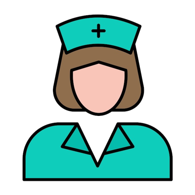Estilo de ilustración vectorial de la enfermera