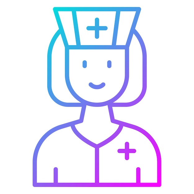 Estilo de ilustración vectorial de la enfermera