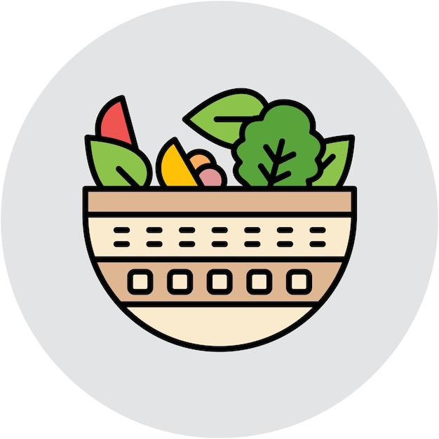 Estilo de ilustración vectorial de ensaladas