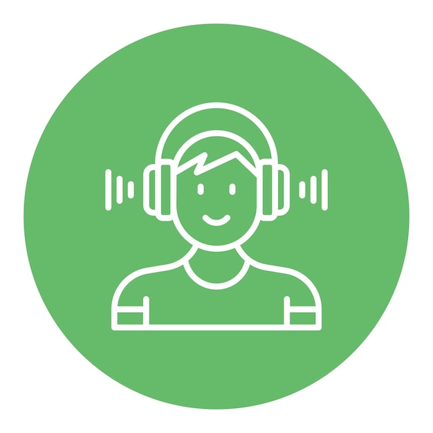 Estilo de ilustración vectorial para escuchar música