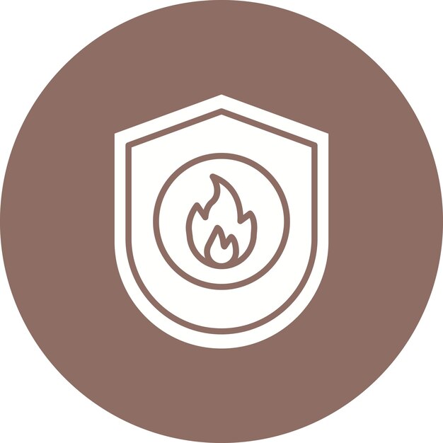 Estilo de ilustración vectorial del escudo de fuego