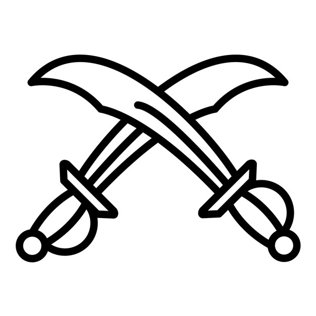 Estilo de ilustración vectorial de las espadas