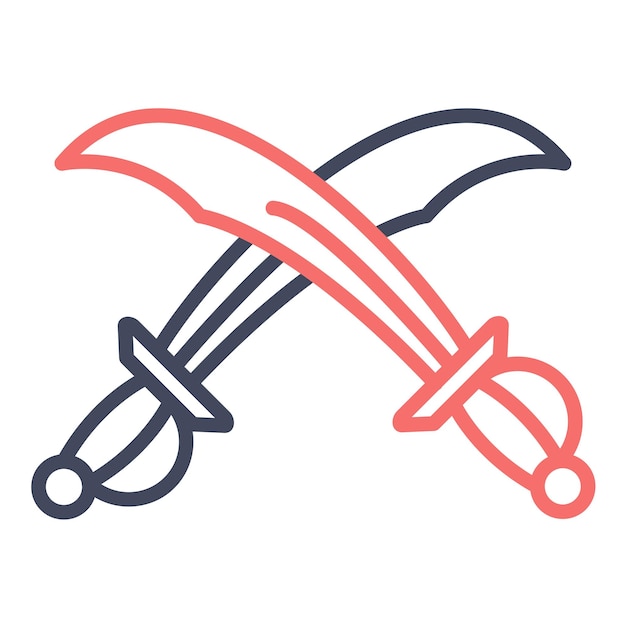 Estilo de ilustración vectorial de las espadas