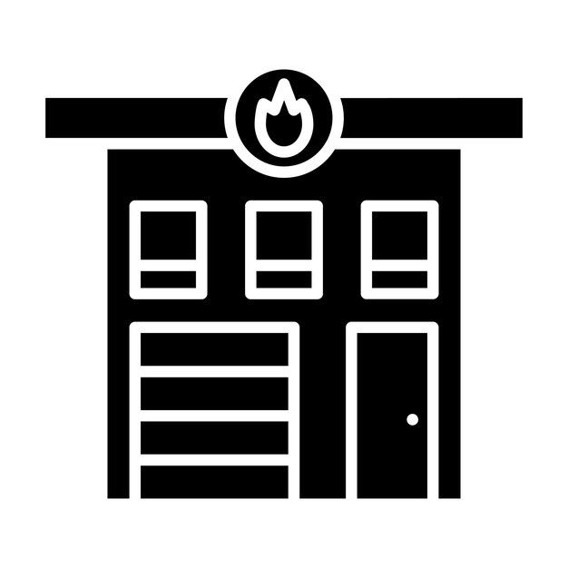 Estilo de ilustración vectorial de la estación de bomberos