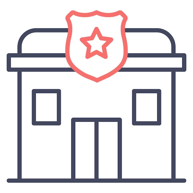 Estilo de ilustración vectorial de la estación de policía