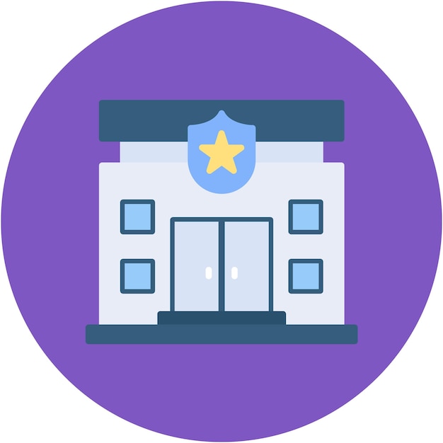 Estilo de ilustración vectorial de la estación de policía