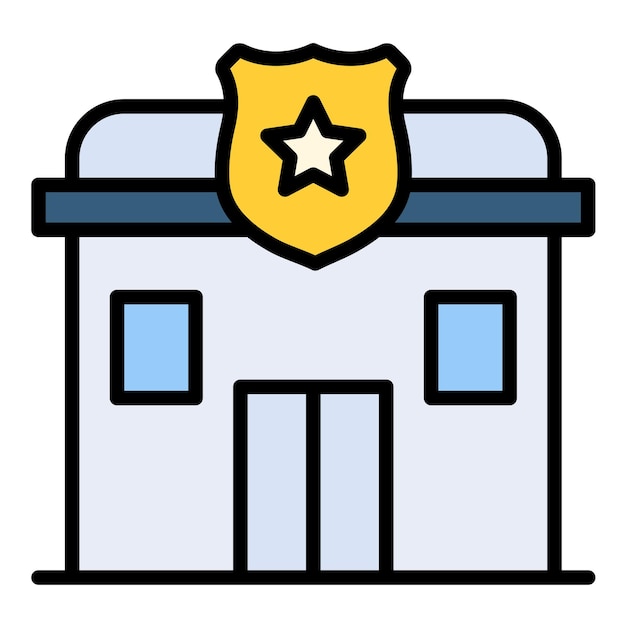 Estilo de ilustración vectorial de la estación de policía