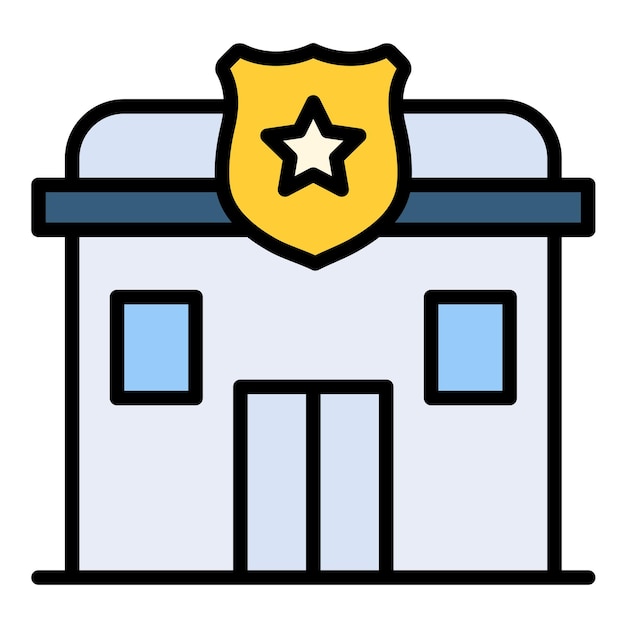 Vector estilo de ilustración vectorial de la estación de policía