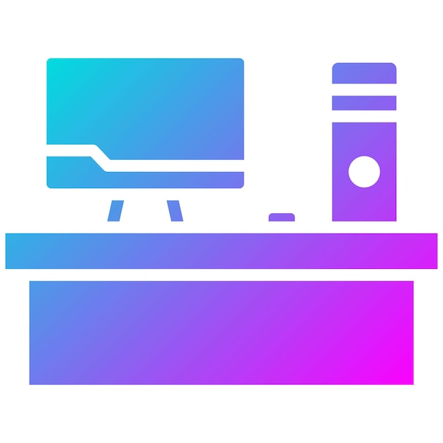 Estilo de ilustración vectorial de la estación de trabajo de la computadora