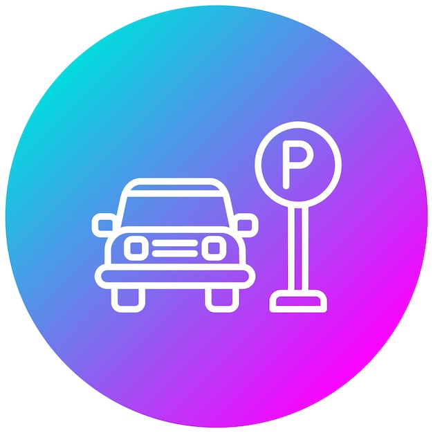 Estilo de ilustración vectorial de estacionamiento de automóviles