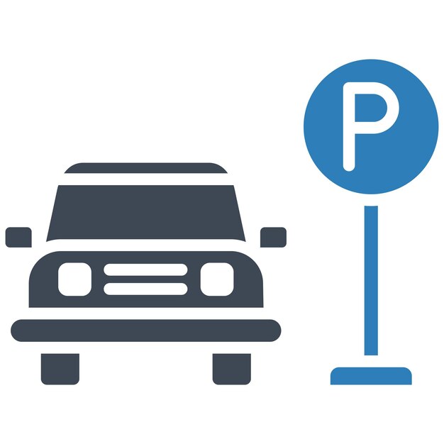 Estilo de ilustración vectorial de estacionamiento de automóviles