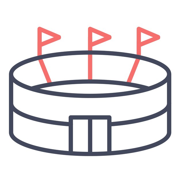 Estilo de ilustración vectorial del estadio de rugby