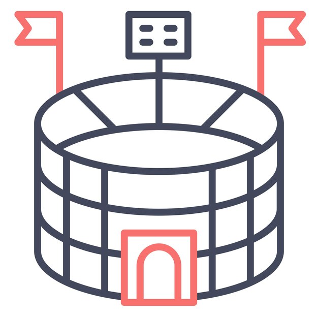 Estilo de ilustración vectorial del estadio