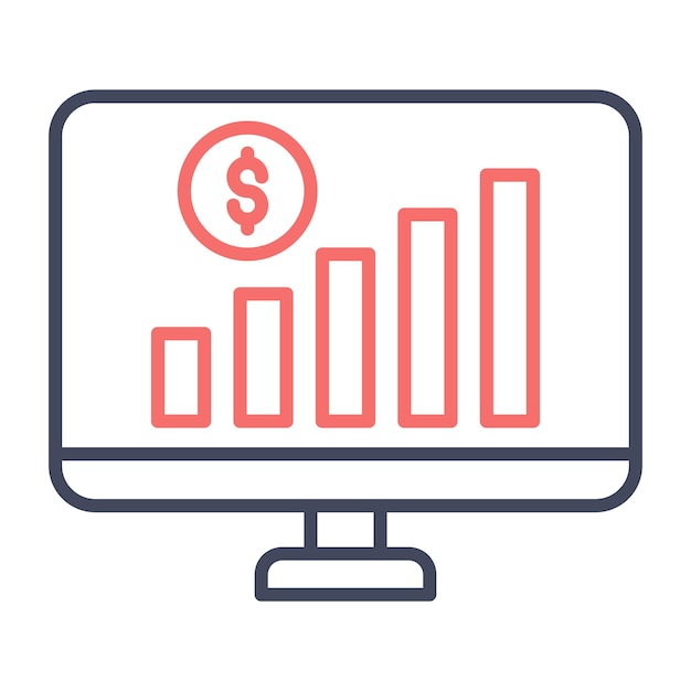 Estilo de ilustración vectorial de las estadísticas de mercado