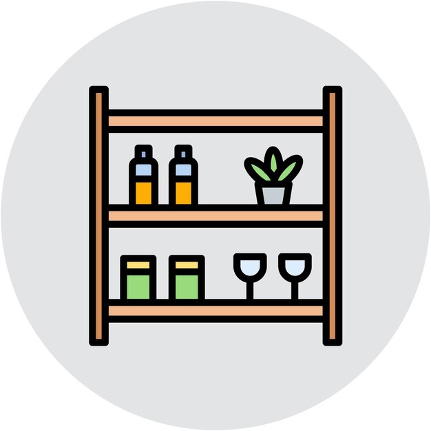 Estilo de ilustración vectorial de las estanterías