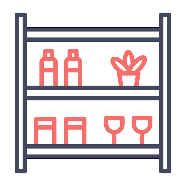 Estilo de ilustración vectorial de las estanterías