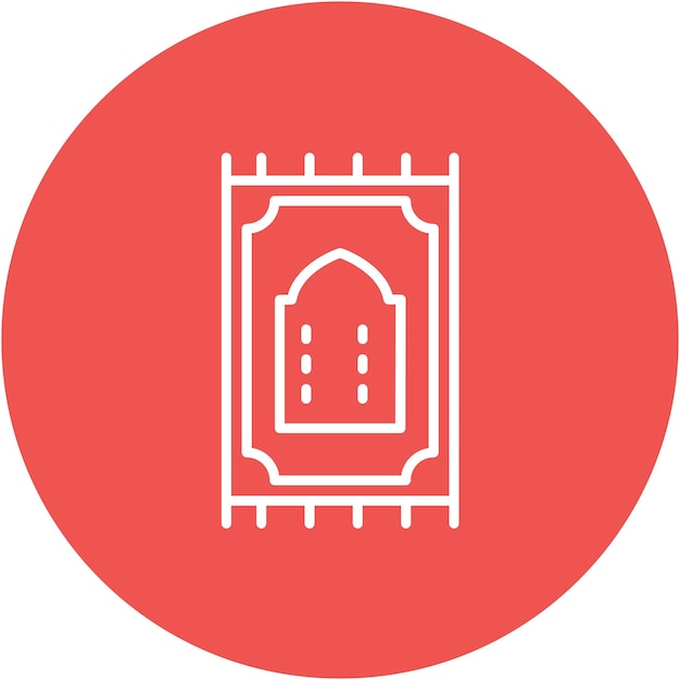 Estilo de la ilustración vectorial de la estera de oración