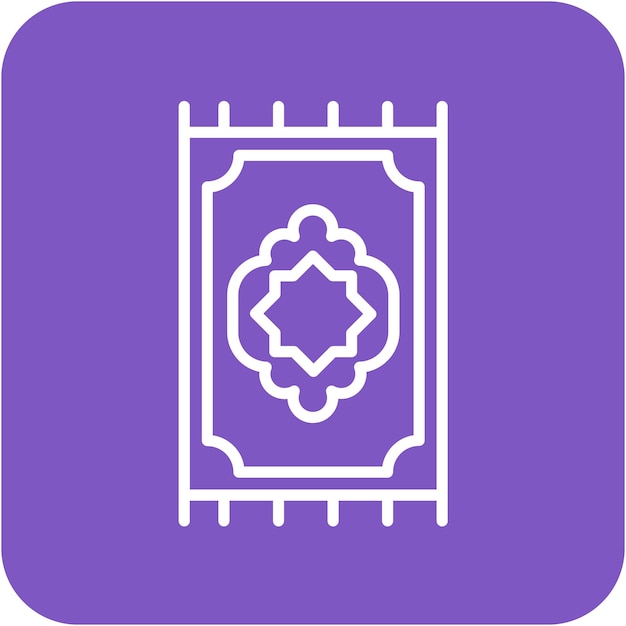 Estilo de la ilustración vectorial de la estera de oración