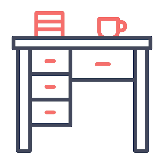 Estilo de ilustración vectorial de estudio de la tabla