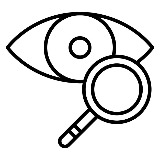 Estilo de la ilustración vectorial del examen ocular