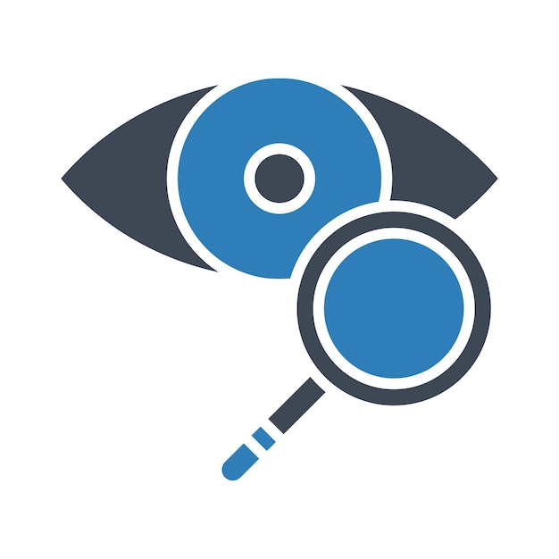 Estilo de la ilustración vectorial del examen ocular