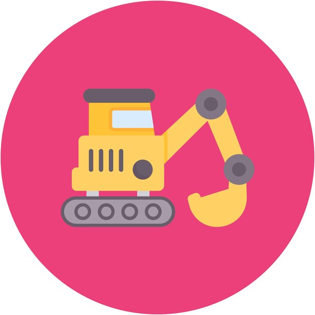 Estilo de ilustración vectorial de la excavadora