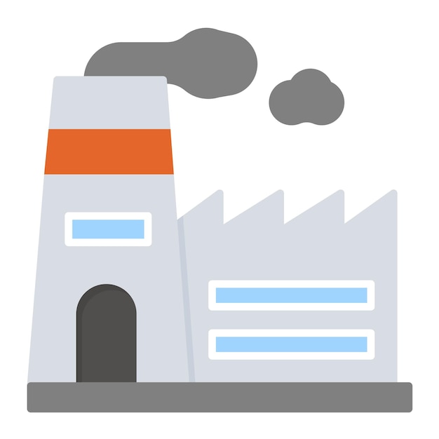 Estilo de ilustración vectorial de la fábrica nuclear