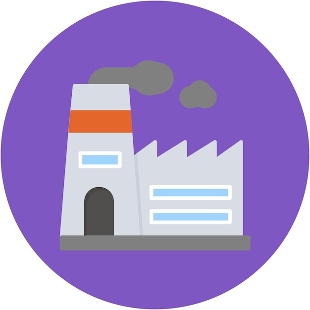 Estilo de ilustración vectorial de la fábrica nuclear