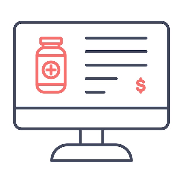 Estilo de ilustración vectorial de la farmacia en línea