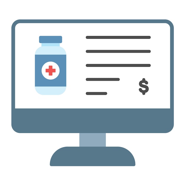 Estilo de ilustración vectorial de la farmacia en línea