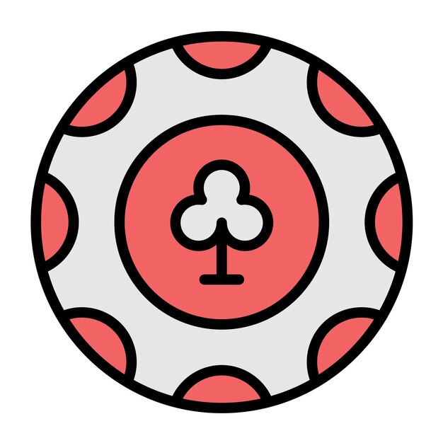 Estilo de ilustración vectorial de fichas de póquer