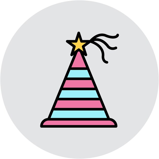 Estilo de ilustración vectorial de la fiesta del sombrero