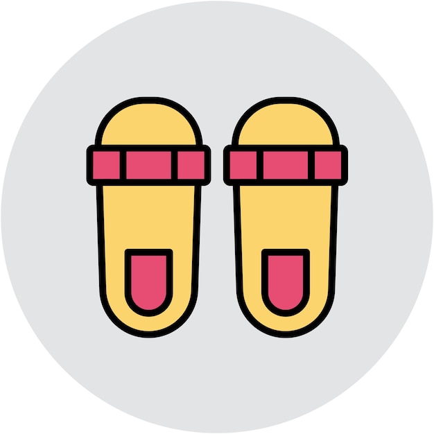 Estilo de la ilustración vectorial de flip flops
