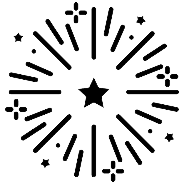Estilo de ilustración vectorial de fuegos artificiales