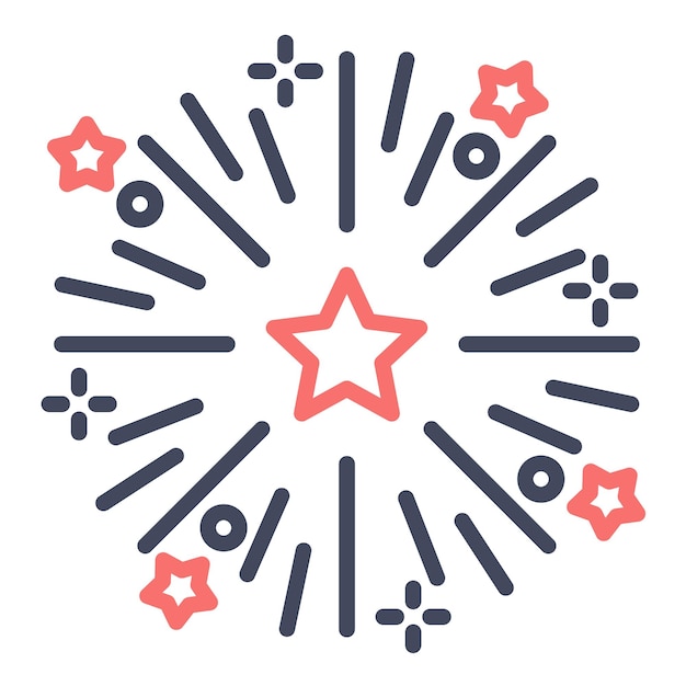 Estilo de ilustración vectorial de fuegos artificiales