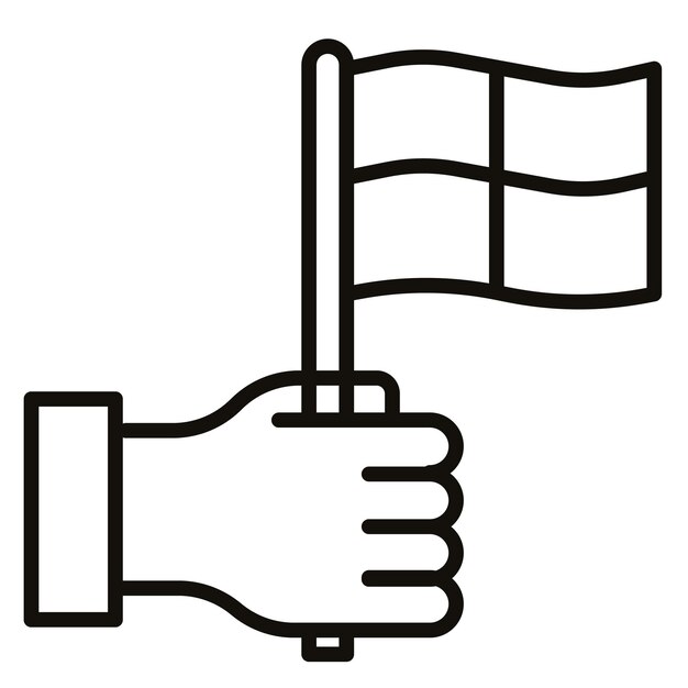 Estilo de ilustración vectorial fuera de lugar de la bandera