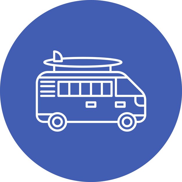 Estilo de ilustración vectorial de la furgoneta