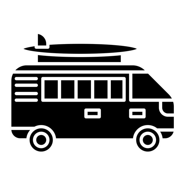 Estilo de ilustración vectorial de la furgoneta