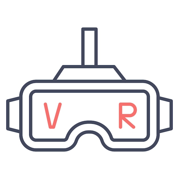 Estilo de ilustración vectorial de las gafas VR