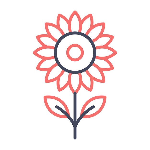 Estilo de ilustración vectorial de girasol