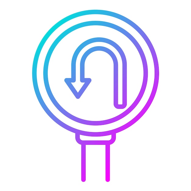 Estilo de ilustración vectorial de giro en U