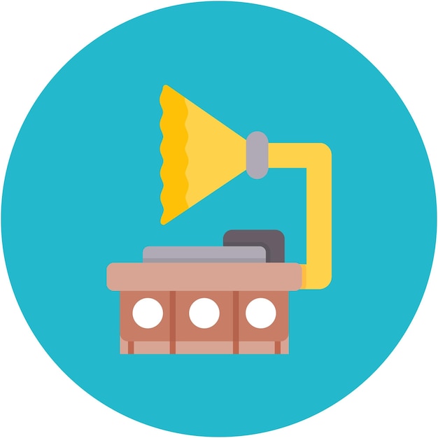 Estilo de la ilustración vectorial del gramófono
