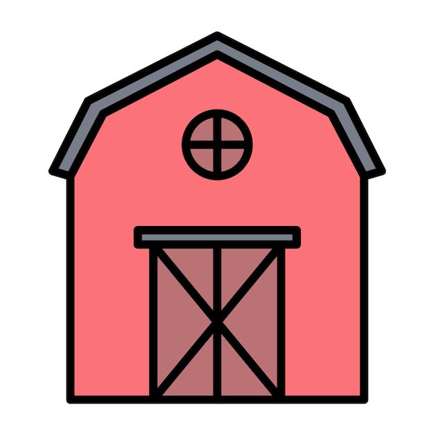 Estilo de ilustración vectorial del granero
