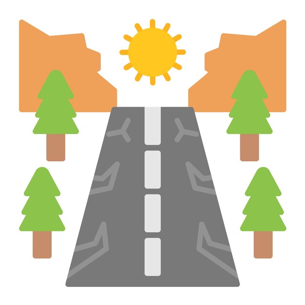 Estilo de ilustración vectorial de grietas de carreteras