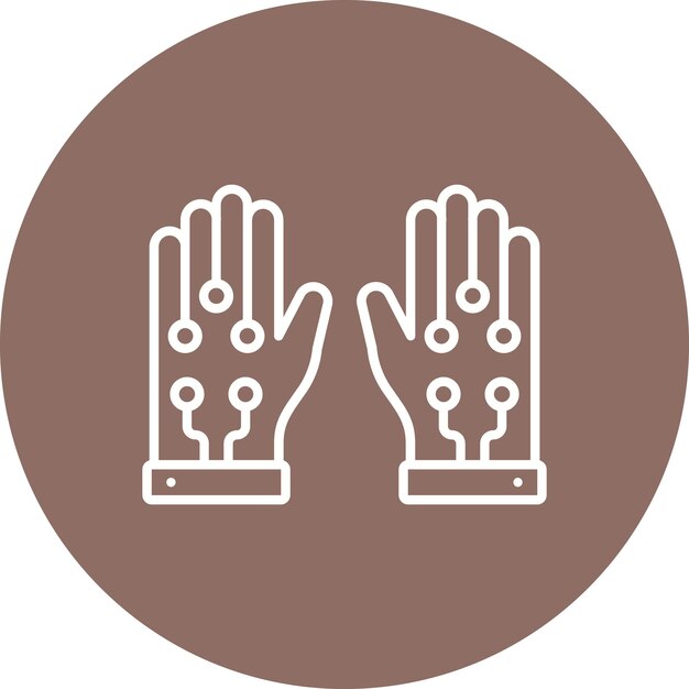 Estilo de ilustración vectorial de guantes con cable