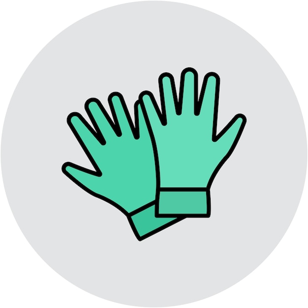 Estilo de la ilustración vectorial de los guantes