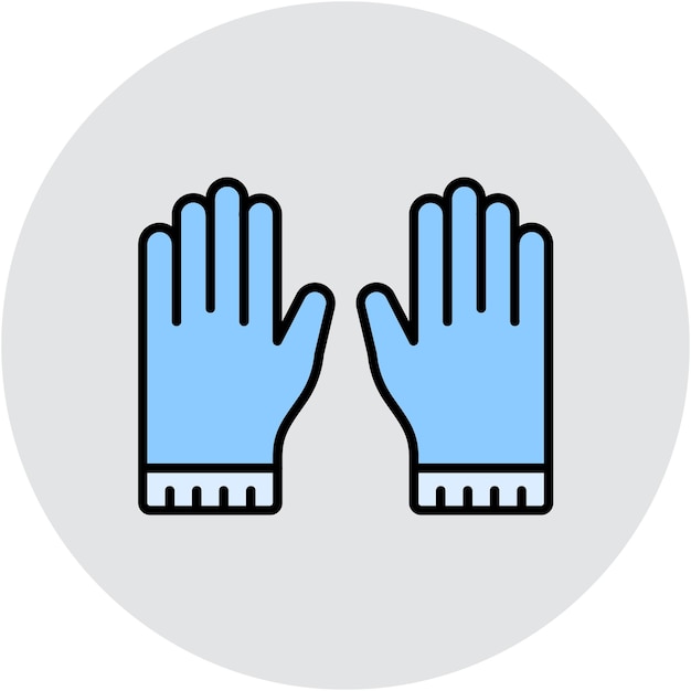 Estilo de la ilustración vectorial de los guantes