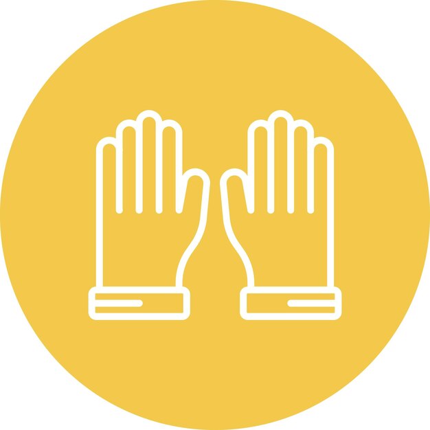 Estilo de la ilustración vectorial de los guantes
