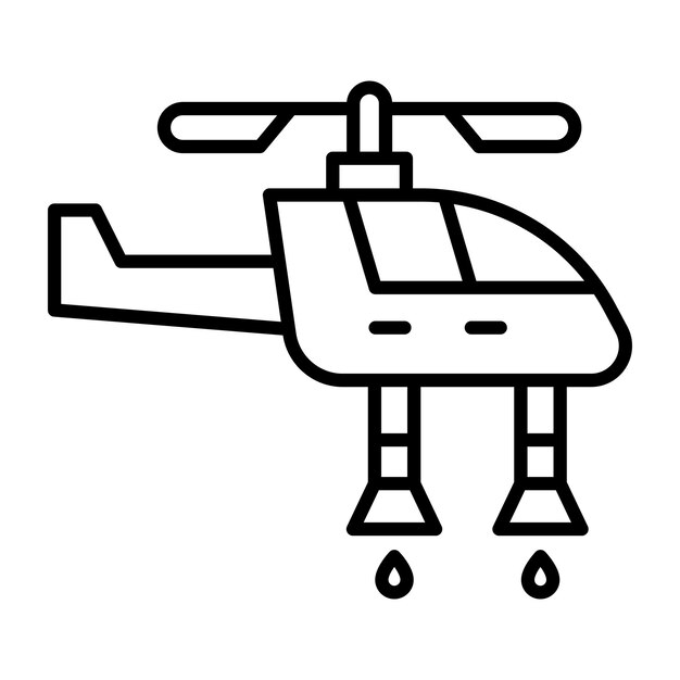 Estilo de ilustración vectorial del helicóptero de bomberos